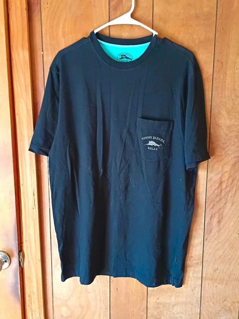 Tommy Bahama Relax Men’s Pocket T-Shirt Size S Black Pima Cotton Crew Neck